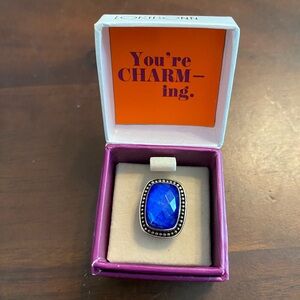 Lori Bonn Sterling Silver large royal blue gemstone slide charm